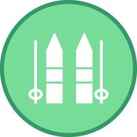 Ski Sticks Vector Icon