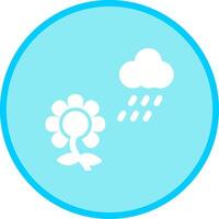 Flower with rain Vector Icon