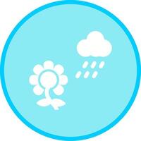 Flower with rain Vector Icon