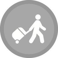 Walking with Luggage Vector Icon