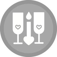 icono de vector romántico de dos vasos