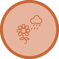 Flower with rain Vector Icon