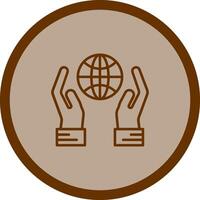 Globe Hand Vector Icon