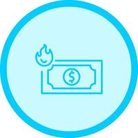 Dollar on Fire Vector Icon