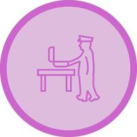 Guard Checking Briefcase Vector Icon