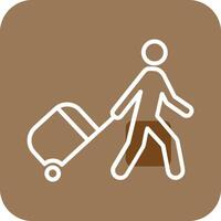 Walking with Luggage Vector Icon