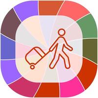 Walking with Luggage Vector Icon