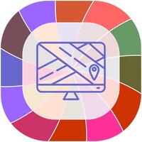 Map on Monitor Vector Icon