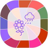 Flower with rain Vector Icon
