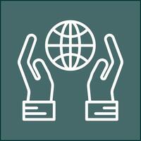 Globe Hand Vector Icon