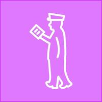 Guard Checking Passport Vector Icon