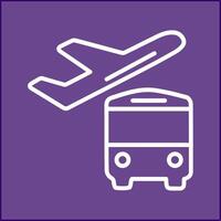 Bus on Airport Vector Icon
