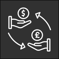 icono de vector de dólar a libra