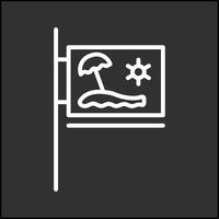 icono de vector de señal de playa