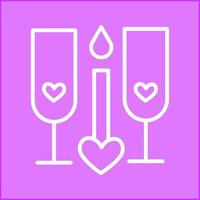 Two Glasses Romantic Vector Icon