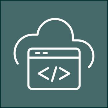 icono de vector de codificación de nube