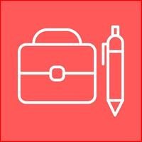 Briefcase and Pen Vector Icon