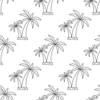 Seamless pattern Palm trees Tropical tree beach vector