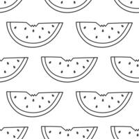 Watermelon pieces seeds Pulp bite Summer pattern vector