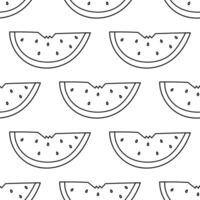 Watermelon pieces seeds Pulp bite Summer pattern vector