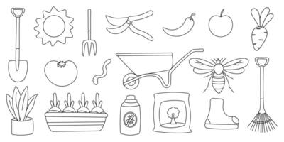 garden care kit hand drawn vector illustration