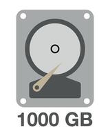 1000 gb vector. difícil disco diseño, datos almacenamiento y apoyo concepto vector