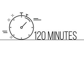 120 minutes timer icon. Stopwatch time sign. Clock symbol vector for time control