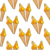 Sweet colored ice cream in waffle cone vector