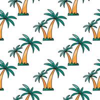 Seamless pattern Palm trees Tropical tree beach vector