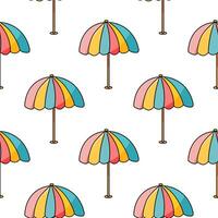 summer pattern beach umbrella color striped decor vector