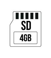 4 4 gb micro Dakota del Sur. memoria tarjeta, almacenamiento y tecnología concepto vector