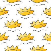 Sunny weather pattern Warm Sun rays clouds vector