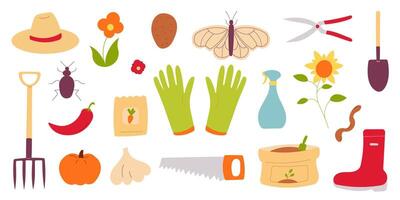 garden care kit hand drawn vector illustration