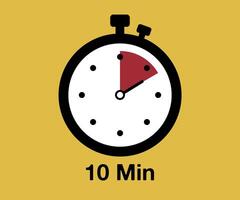 10 Timer sign icon. 10 minutes stopwatch symbol vector