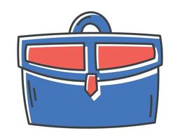 Vector isolated doodle icon of working man briefcase for documents.