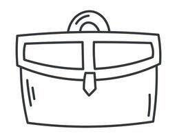 Vector isolated doodle icon of working man briefcase for documents.