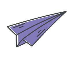 Vector isolated doodle symbol of paper airplane.