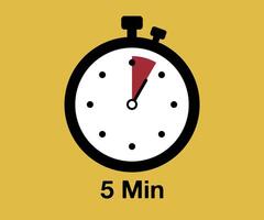 5 Timer sign icon. 5 minutes stopwatch symbol vector