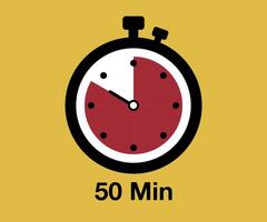 50 Timer sign icon. 50 minutes stopwatch symbol vector