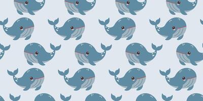 Vector children's seamless repeating with whales. Marine inhabitants. a simple flat pattern.