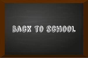 Dark blackboard with wooden frame on white background. Back to school. Vector