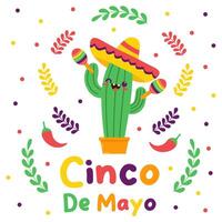 Cinco de Mayo Banner. federal holiday in Mexico. Flat vector illustration.