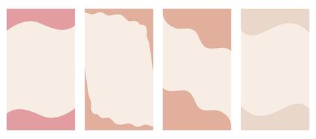 Collection of assorted shapes suitable for headers and footers in vertical stories, promo site. Decorative frame separator for creative design in a basic vector flat style. Nature-inspired color