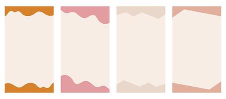 Collection of varied shapes for use in vertical stories, promo site headers and footers. Decorative frame separator for imaginative design presented in a basic vector flat style. Boho-inspired colors