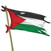Palestine flag design. Cartoon Palestinian flag. Palestinian flag flies. Torn Palestine flag vector