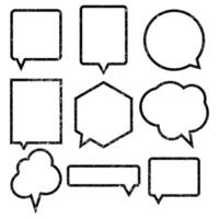 Collection of grunge style speech balloons different shapes vector