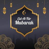 eid al-fitr saludo lujo islámico antecedentes vector