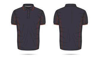 Casual polo shirt mockup front and back view vector
