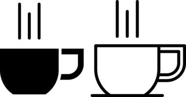 cup of coffee icon, sign, or symbol in glyph and line style isolated on transparent background. Vector illustration