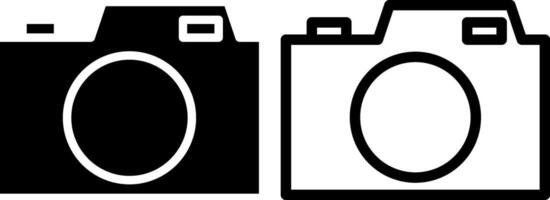 camera icon, sign, or symbol in glyph and line style isolated on transparent background. Vector illustration